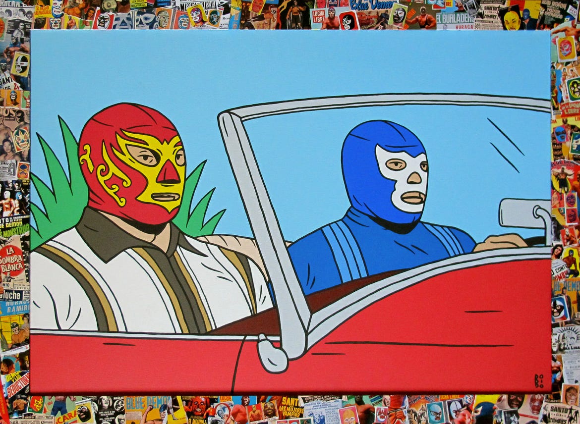 Blue Demon et Mil Mascaras en route pour affronter le Crime