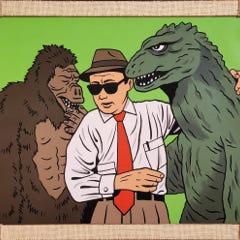 Tsuburaya with King Kong and Kojira by pascal benoit